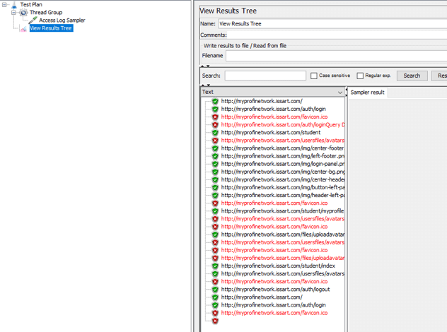 jmeter access log sampler, parsing options