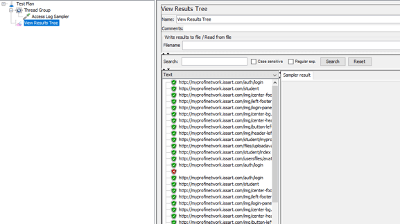 jmeter access log sampler results