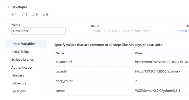 API assertions variables