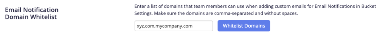 Email Notification Domain Whitelist