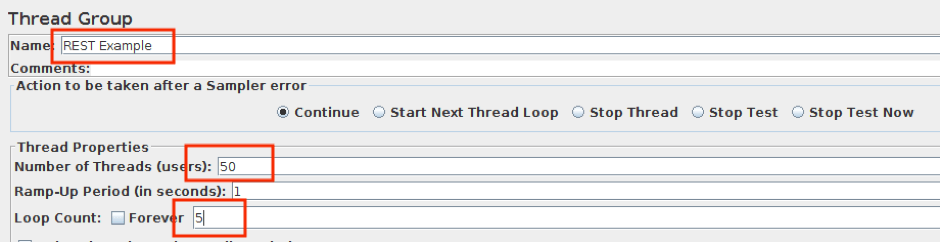 Thread group as part of REST API testing