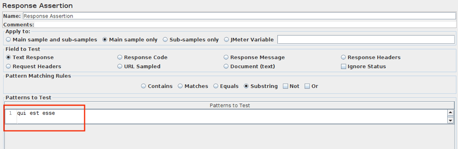 Response assertion example