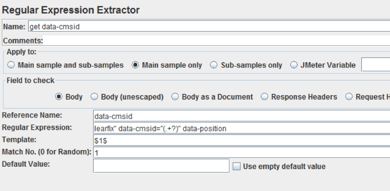 A screenshot of a regular expression extractor.