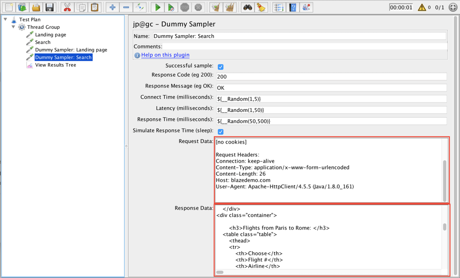 dummy sampler simulation in jmeter script