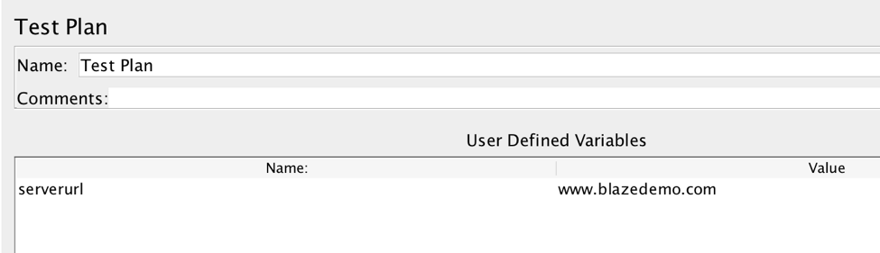 jmeter test plan serverurl