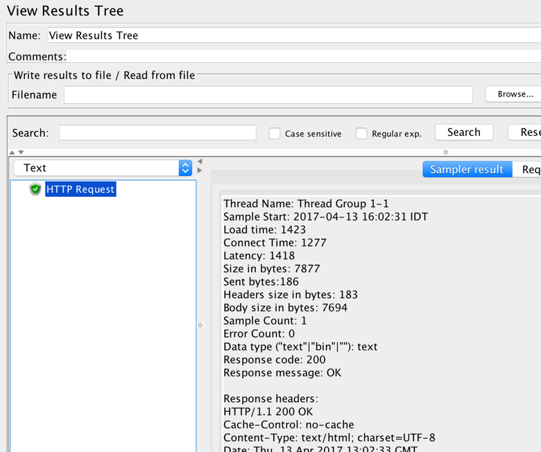 jmeter test results view results tree