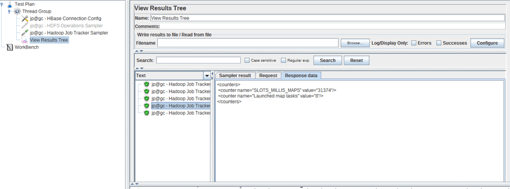 XML message for Hadoop job tracker sampler.