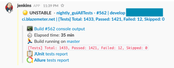 Integrated Allure reports into Slack and Jenkins
