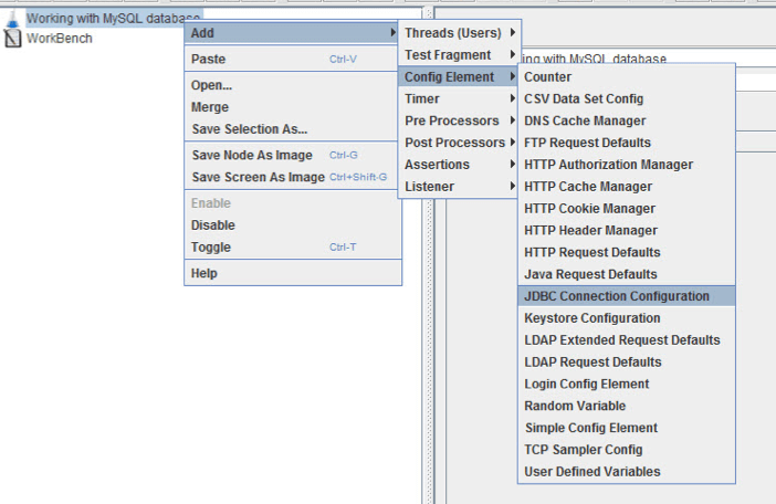 JDBC connection configuration