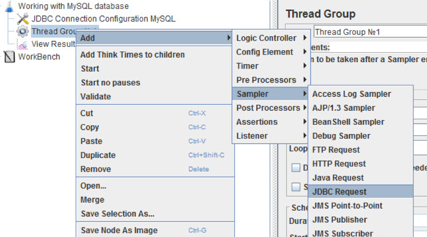 connecting mysql db to jmeter