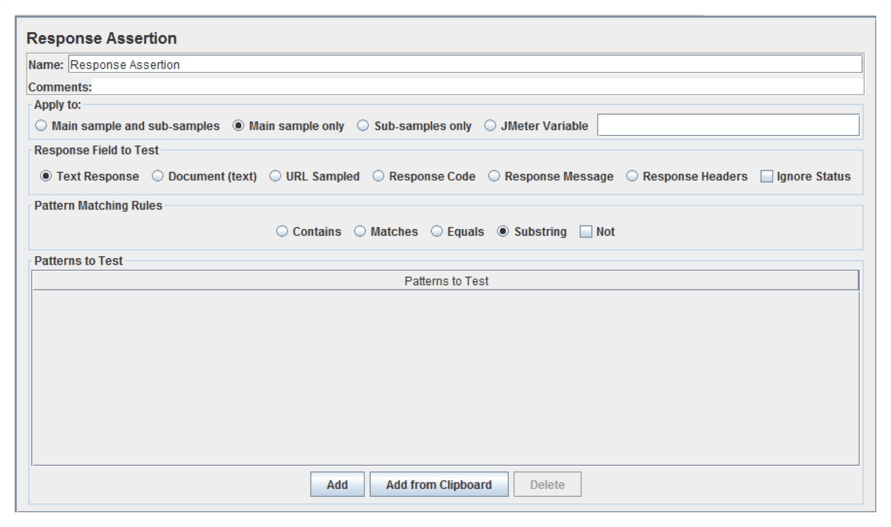 response assertions in jmeter 3.1