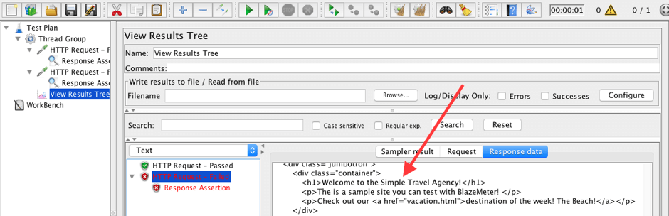 using listeners to save response data on jmeter