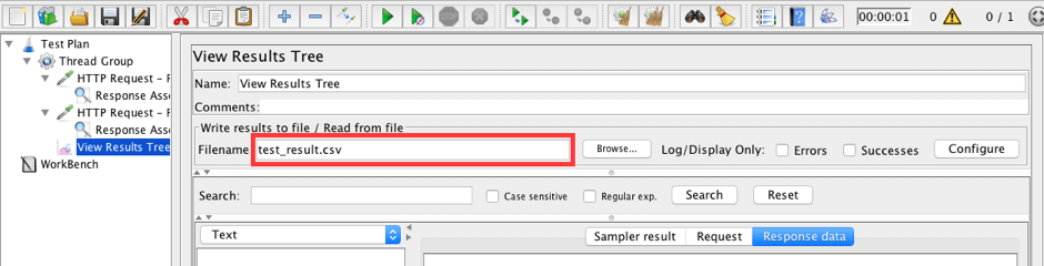 saving response data with jmeter properties