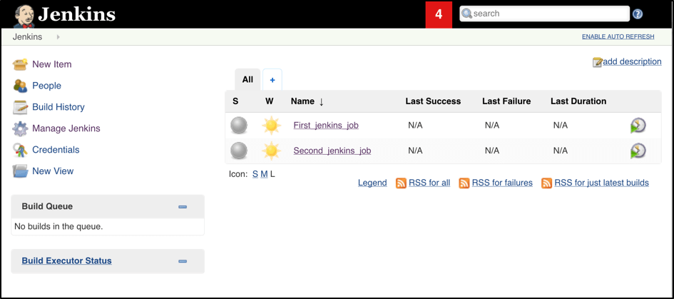 Two Jenkins jobs in dashboard