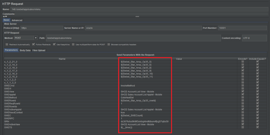 jmeter correlation, siebel CRM