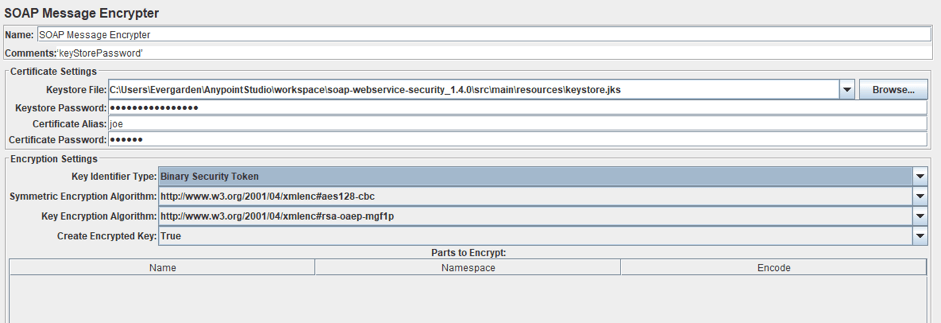 SOAP message encrypter