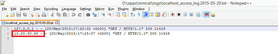 JMeter access log