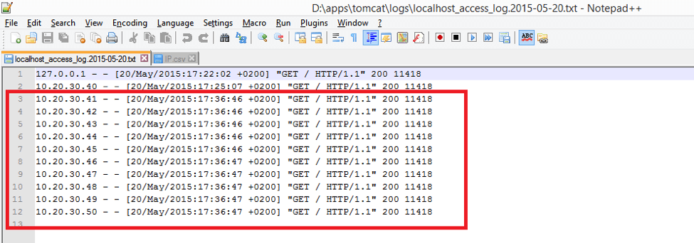 Running Access Log tests