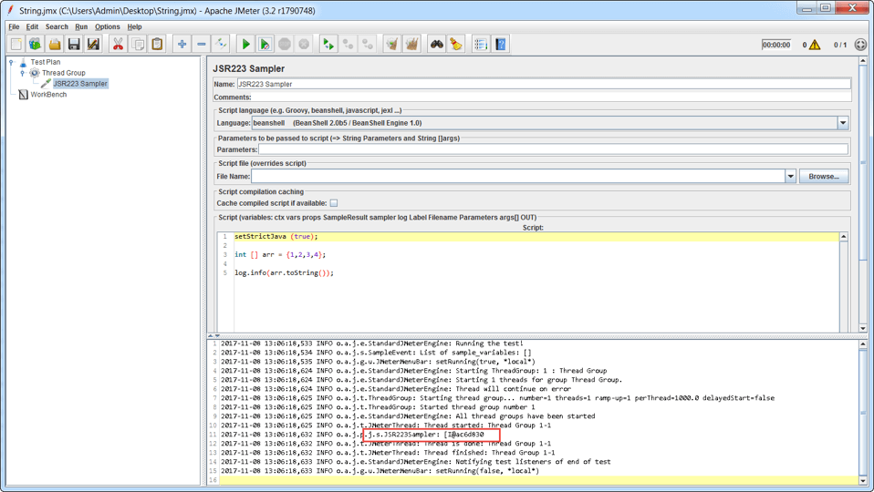 learning to use jmeter strings