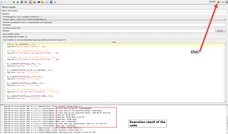 how to use the jmeter timeshift function to create dates