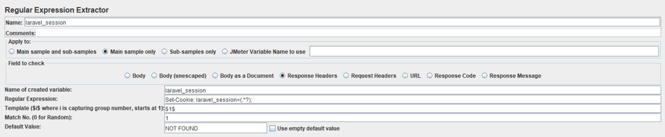 jmeter, extracting the session id