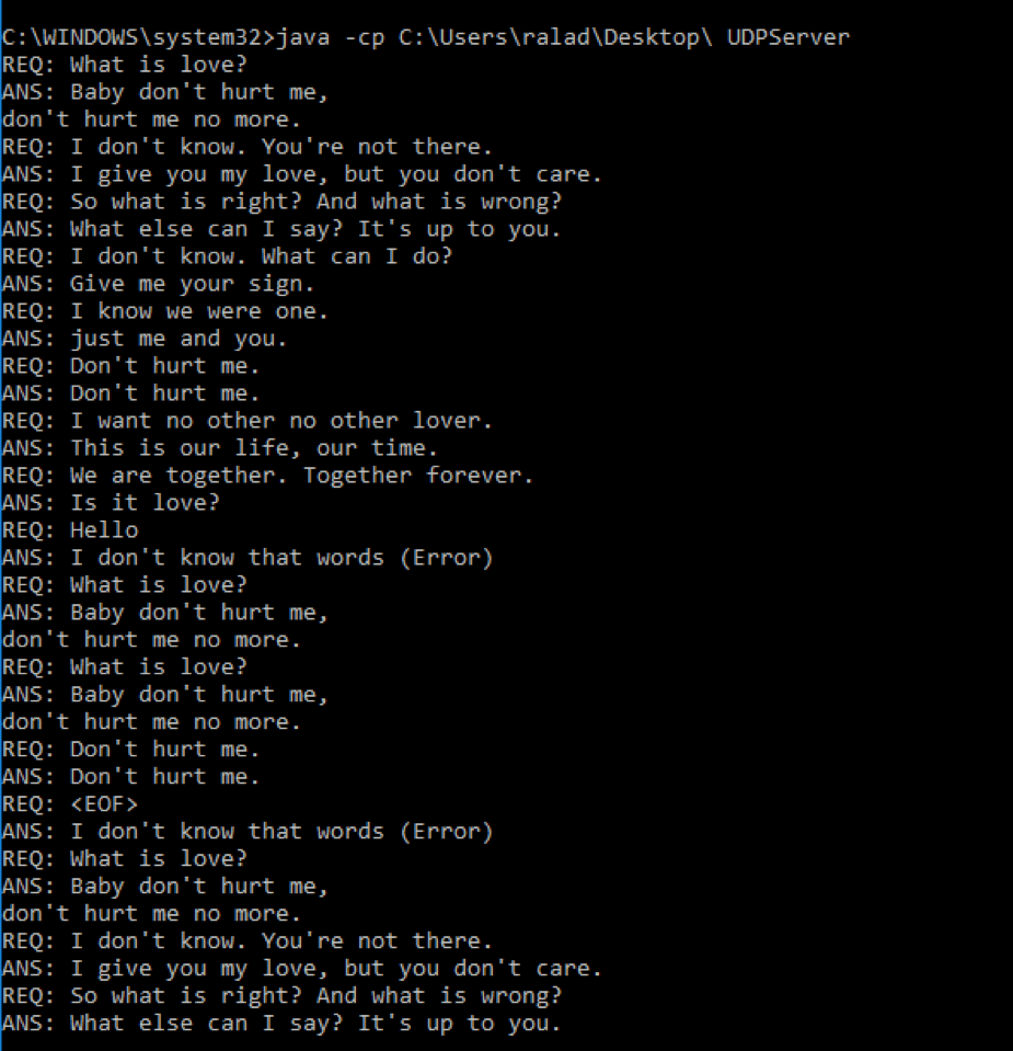 udp load testing responses and requests