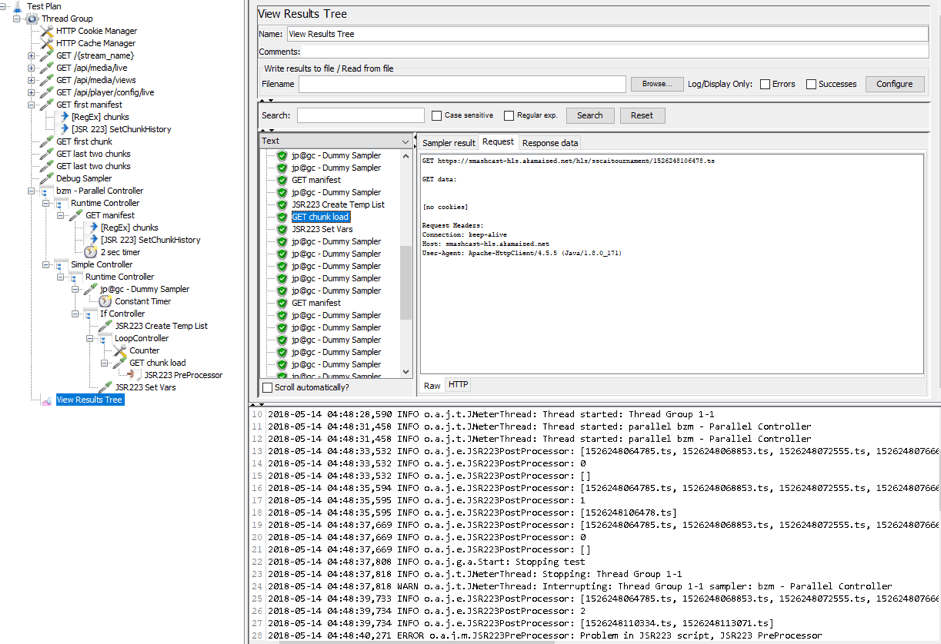 video streaming testing with JMeter