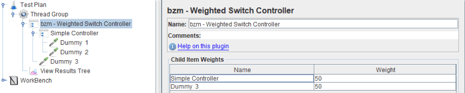 learn to use jmeter's weighted switch controller