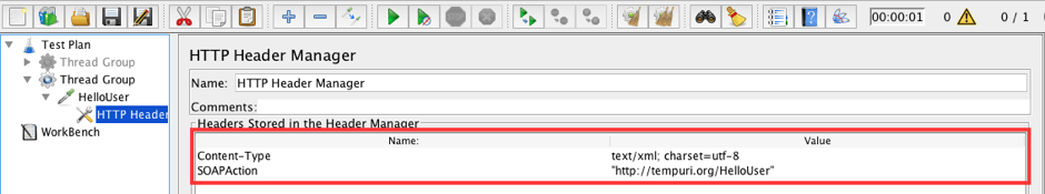 Add a HTTP Header Manager to the HelloUser sample